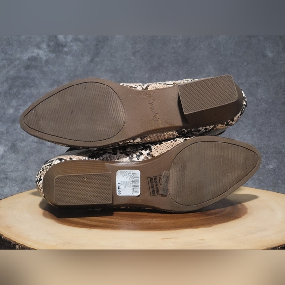 Women's Sz 8.5 Qupid Black And Beige Python Snakeskin Ankle Boots. Y2K Brand New - Picture 10 of 12